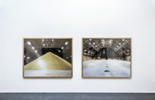 Two pictures mounted on a gallery wall - sugar mound and the warehouse empty